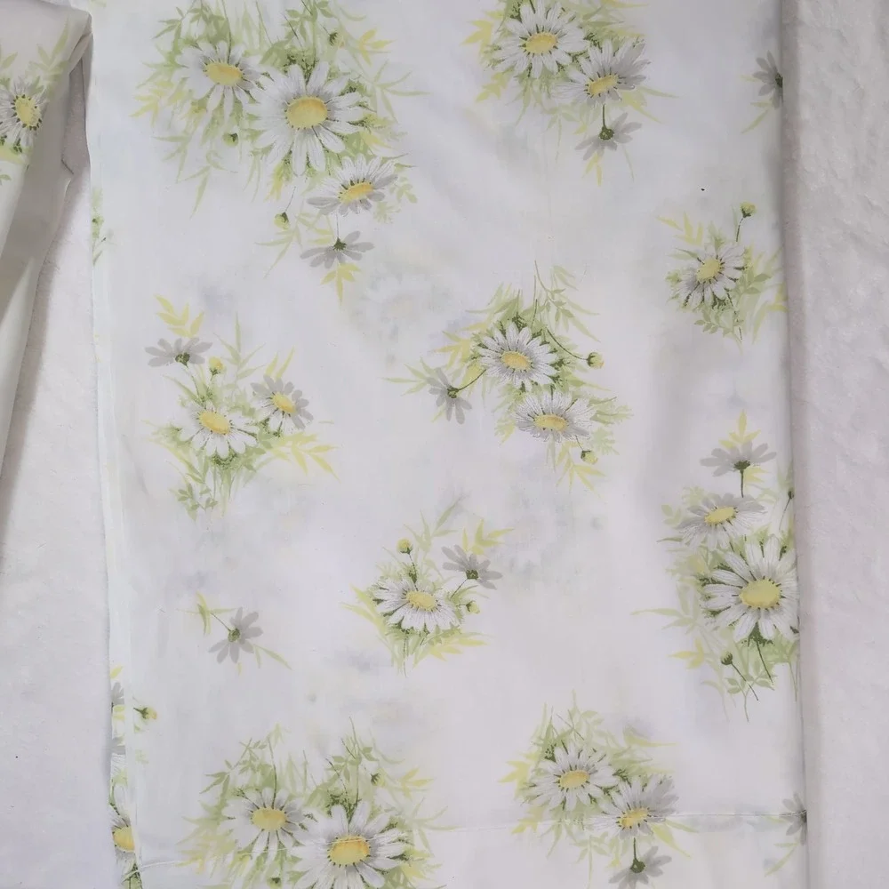 VTG Springmaid Wondercale Twin Sheet Set 3 pc Daisy Floral USA‎ Made Cottagecore